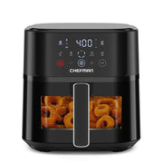 Chefman RJ38-6TW-BLACK TurboFry Touch 6-Qt Easy-View Air Fryer w/ 4 Cooking Presets, Black