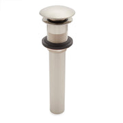 Mushroom Style Pop-Up Bathroom Drain - No Overflow Holes - Brushed Nickel