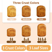KeenZest 27-in-1 Smart Bread Maker, 2LB Gluten-Free & Whole Wheat, Customizable Homemade Cycle, Stainless Steel, BM8520