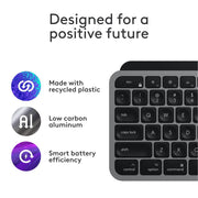 Logitech MX Keys S Wireless Keyboard for Mac, Mac-Optimized Layout, Backlit, Bluetooth, USB-C Rechargeable, Space Gray