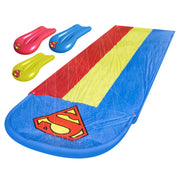 Superman Triple-Lane Water Slide, 20 ft, Multicolor, Includes 3 Inflatable Boogie Boards, SM300WS-A
