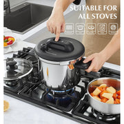 Koch Systeme CS 101176 8.5-Quart Stainless Steel Pressure Cooker, 3-in-1 Multi-Function