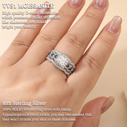 Newshe Jewellery 3.5 Ct Moissanite Bridal Ring Set, Princess Cut, 925 Sterling Silver, Blue Sapphire, Size 10