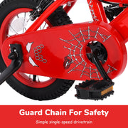 Sppty SPPBK02-12 12 Inch Kids Bike with LED Lights, Removable Training Wheels, Red