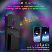 Uberwith Faceplate for PS5 Pro Disc Edition with RGB Light Strip, Dust Filter, Cooling Vents, 400+ LED Effects, Black