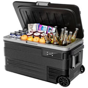 Simzlife CFU-75 80QT(75L) Portable RV Car Fridge with Wheels, Black