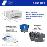 Brother MFC-J1800DW Print & Cut Wireless All-In-One Inkjet Printer with Automatic Paper Cutter