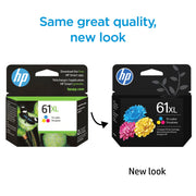 HP CH564WN#RFD 61XL Tri-Color Ink Cartridge, High Yield, Compatible with HP Photosmart Printers