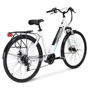 Hyper Bicycles HYP-E700-1301 E-Ride 700C 36V Electric Commuter E-Bike for Adults, Pedal-Assist, 250W Mid-Drive Motor, Matte White
