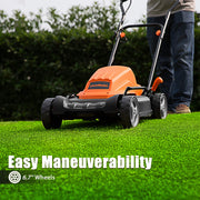 Cleva LawnMaster ME1218X Electric Lawn Mower, 12 AMP Motor, 19-Inch Rust-Resistant Deck, 2-in-1 Mulch and Side Discharge, Six Adjustable Cutting Heights, Lightweight with 6.7-Inch Wheels