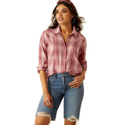 Ariat Billie Jean Women's Long Sleeve Button-Down Shirt, Delilah Plaid, 2XL, 100% Cotton, 10055217
