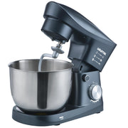 Gourmia 5 Quart 10-Speed Electric Stand Mixer with Bowl Shield, Dough Hook, Beater, Whisk, Grey, GSM408