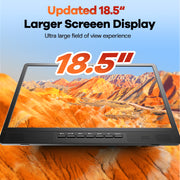 Desobry 18.5 Inch Portable LCD TV, Full HD 1080p, 6500mAh Rechargeable Battery, HDMI AV USB Inputs, Built-In Antenna, Dual Speakers