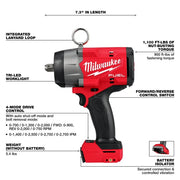 Milwaukee 2966-20 M18 FUEL 18V Lithium-Ion Brushless Cordless High Torque 1/2 in. Impact Wrench w/ Pin Detent (Tool-Only)