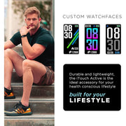 iTouch 500143B-40-G02 Active Smartwatch Fitness Tracker, Heart Rate, Step Counter, Sleep Monitor, Notifications Black