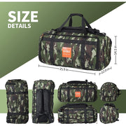 Ayaoqiang Speaker Carry Case, Rugged Waterproof Nylon Tote Bag Backpack with Dual Handles and Shoulder Strap, Transparent Top Window, Large Interior Pocket, Camouflage, Compatible with JBL Party Box Series 310-CM