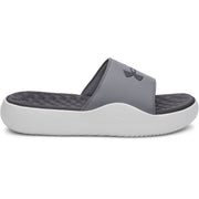 Under Armour Ignite Pro 8 Men's Fixed Strap Slides, Soft Memory Foam Footbed, Castlerock Grey, Size 9, 6010383-025