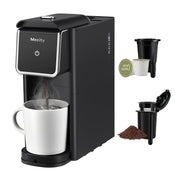 Mecity Mini Single Serve Coffee Maker for Ground Coffee and Loose Tea, Compact Black, 6-12 Oz Brew, KC3002-Black