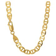 JewelStop 10k Solid Yellow Gold Mariner Chain Necklace, 3.2mm, 24 in, Lobster Claw Clasp, 22191N