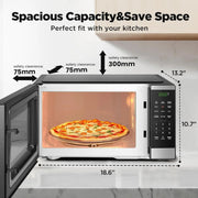 BLACK+DECKER 0.9 Cu Ft Countertop Microwave Oven, 6 Auto Menus, 10 Power Levels, Digital Panel, Black Stainless Steel, MOA-EM9P022DY
