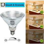 Sinvic 422130p5 Par38 Halogen Light Bulbs, 80W, 2800K Warm White, Dimmable, E26 Base, Clear, Pack of 4