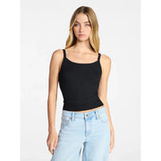 No Boundaries Ribbed Cami Top, Women's, L, Black Soot