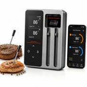AYMDKI Wireless Meat Thermometer with Dual Probes, 6 Sensors, 0.5S Instant Read, LCD Display, IP67 Waterproof, 400FT Bluetooth Range