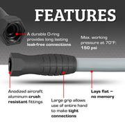 Flexzilla Colors SwivelGrip Garden Hose, 5/8 in, 100 ft, Slate Grey, Premium Hybrid Polymer, Leak-Free Connections, HFZC5100GYS-E