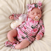 RSG Realistic Sweet Gallery Reborn Baby Doll, 20 Inch, Full Body Cloth, Poseable, Light Skin Tone, Curly Hair, Includes Pacifier and Nursing Bottle