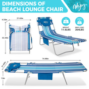 WEJOY Face Down Folding Chaise, 5-Position Adjustable Portable Tanning Chair with Face Arm Hole, Beach Lounge Chair with Removable Pillow, Folding Camping Cot Bed Lawn Camping Pool