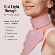 Solawave Neck & Chest Red Light Therapy Device, Dual Wavelength 630nm Red and 830nm Near-Infrared Light, Portable USB Rechargeable, Adjustable Dusty Rose