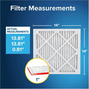Filtrete 14x14x1 14x14x1-MERV11-MPR1000 AC Furnace Air Filter, MERV 11, MPR 1000, Micro Allergen Defense, (6 Pack)