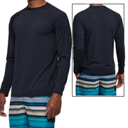 Weilanxin Long Sleeve Swim Shirt for Men, UPF 50+ Sun Protection, Moisture-Wicking, Quick-Drying, Black, Size S