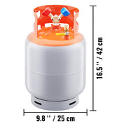 KFFKFF 30 LBS Refrigerant Recovery Cylinder, 400 PSI Durable HP295 Steel Portable Tank with Dual-Use Brass Y-Valve for Liquid and Vapor, Compatible with R22 R134A R410A LX-33629