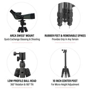 BOG DeathGrip Infinite XT Hunting Tripod, Carbon Fiber, Adjustable Center Post, 20-72 in Height Range, Black, 1250949