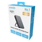 Anker MagGo Magnetic Battery Pack, 5,000mAh, 7.5W Wireless Charger with Foldable Stand, Black