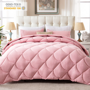 Yalamila WG-LDSET-PINKK 3 Pieces Bed in a Bag Comforter Set Duvet Insert,Reversible,Pink,King