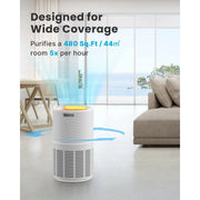 RENPHO WiFi Air Purifiers 1440 Sq.ft, H13 True HEPA Filter Air Cleaner, White