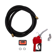Fill-Rite Fuel Transfer Discharge Hose Kit, 3/4 in x 20 ft, Red Automatic Nozzle, Digital Meter with 360-Degree Swivel, FRBN075HASD