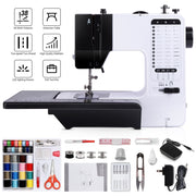 BCOOSS PLUSBRAVO Portable Sewing Machine for Beginners 38 Built-in Stitches with Extension Table & Dual Speed