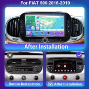 Guwzn Car Stereo Radio for Fiat 500 2016-2019, 7 Inch Android 13 Touchscreen, Wireless and Wired Apple CarPlay, Android Auto, GPS Navigation, Bluetooth, WiFi