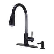 Better Homes & Gardens Elmont Pull-Down Kitchen Faucet with Soap Dispenser Matte Black BHF38101MBSD003