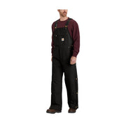 Carhartt Men's Firm Duck Insulated Bib Overall, Black, Small, Loose Fit, Adjustable Suspenders, Quilted Lining, 106672