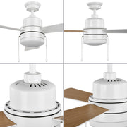 Progress Lighting Trevina V 52 in. Matte Black Modern Indoor Ceiling Fan with 3 Reversible Blades and Dimmable LED Light Kit P250076-31M-WB