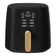 Beautiful 19668 6 Qt Air Fryer with TurboCrisp Technology, EverGood Ceramic Nonstick Coating, Black Sesame