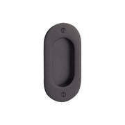 EH.PKT035.4 - Brass Oval Pocket Door Pull with Oval Recession - 2 