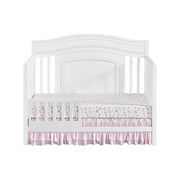 Oxford Baby Luella 4-in-1 Convertible Crib, White, Solid Pine Wood, Adjustable Mattress Heights, Beaded Headboard