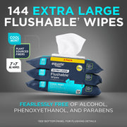 Equate Extra Large Flushable Wet Wipes, Cool Mint Scent, 144 Count, 3 Pack