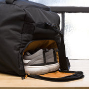 Athletic Works Easy Care Sports Duffel Bag with Ventilated Shoe Compartment, Black, 13.75-Inch, Adjustable Shoulder Strap, 52.5L Capacity, 2024AW02-008