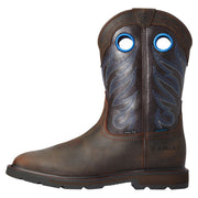 Ariat 10034720 Groundwork Wide Square-Toe H2O Steel-Toe Western Work Boots for Men - Dark Brown - 12M